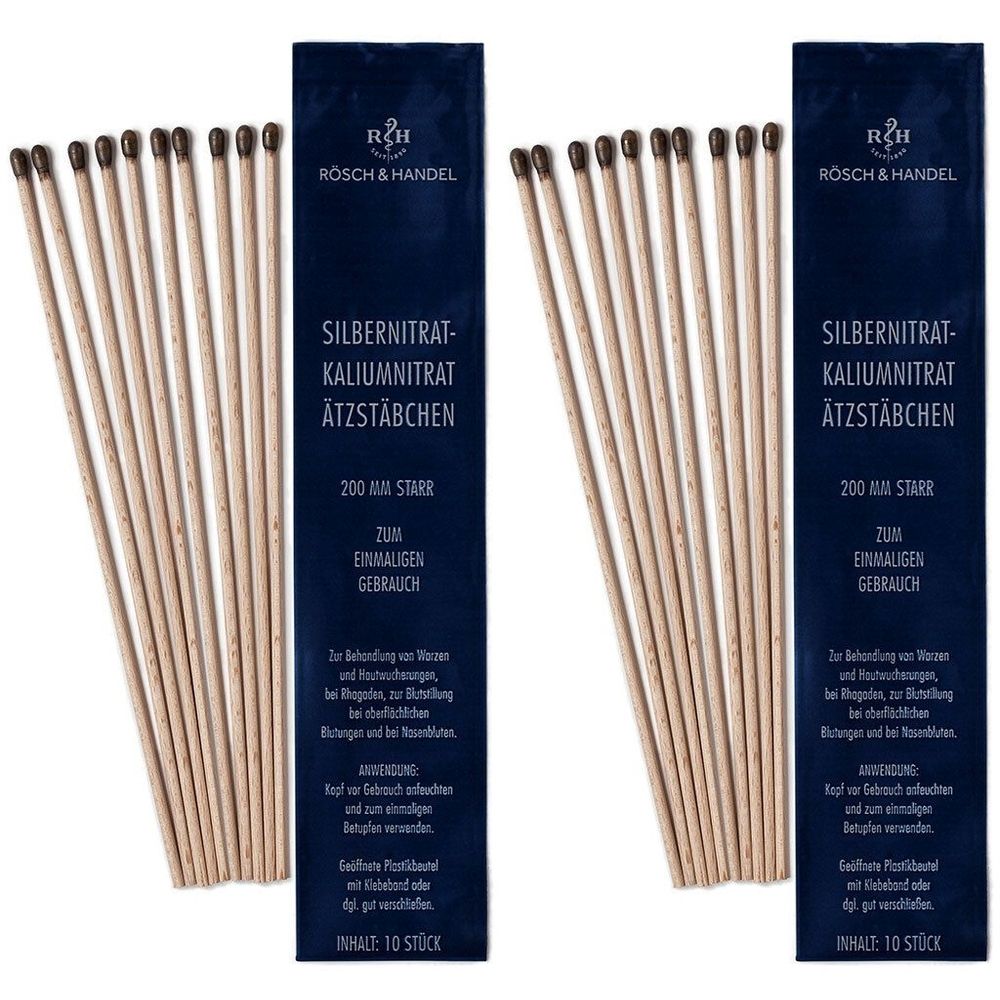SILBERNITRAT-Kaliumnitr.Ätzstäb.Ätzstift 200mm st. 2x 2x10 St Stäbchen