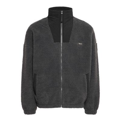 Fellimitatjacke SOLID "Fellimitatjacke SDMarkcom", Herren, Gr. XL, grau (iron gate), Obermaterial: 100% Polyester PES., Jacken