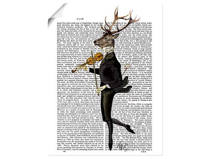 ARTLAND Wanddeko Poster & Kunstdrucke Wandposter 45x60 cm Hirsch Musik Skandinavisch Tiere Humor Modern Kunst Lustig J9GL