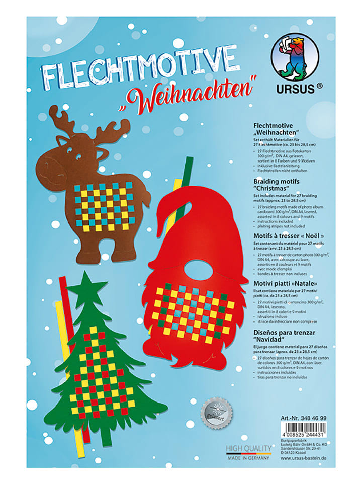 URSUS Kreativset "Flechtmotive - Weihnachten" in Bunt - onesize