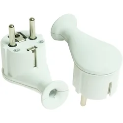 Zerlegbar Winkelstecker 230V 16A Uni-Schuko weiß W-10121