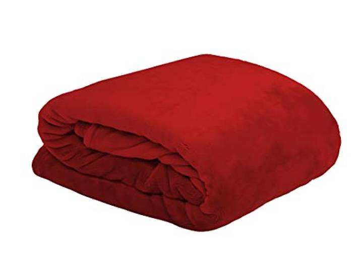 Lovely Casa P35792003 knuffeldeken, polyester, rood, 180 x 220 cm