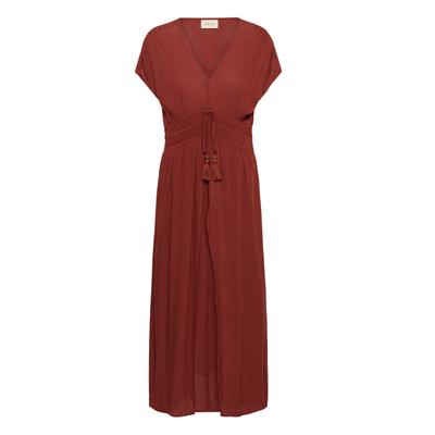 Midikleid CREAM "Damen Kleid CRAllie", Damen, Gr. 40, N-Gr, rot (brandy snifter), Obermaterial: 100% Viskose CV., Kleider Midikleid