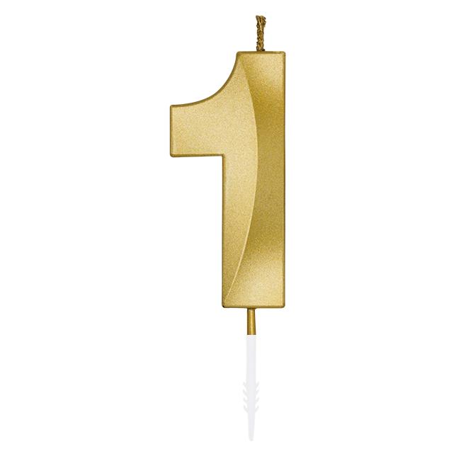 Globos Europe Zahlenkerze 1 gold chrome (68906142)