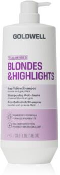 Goldwell Dualsenses Blondes & Highlights Anti-Yellow Shampoo champô neutraliza tons amarelados 1000 ml. Dualsenses Blondes & Highlights Anti-Yellow Shampoo