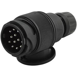 Hella Anhänger-Stecker 8JA 005 951-001, für PKW / LKW, 13 polig, 12V, kurz, aus Kunststoff, für Anhängekupplung