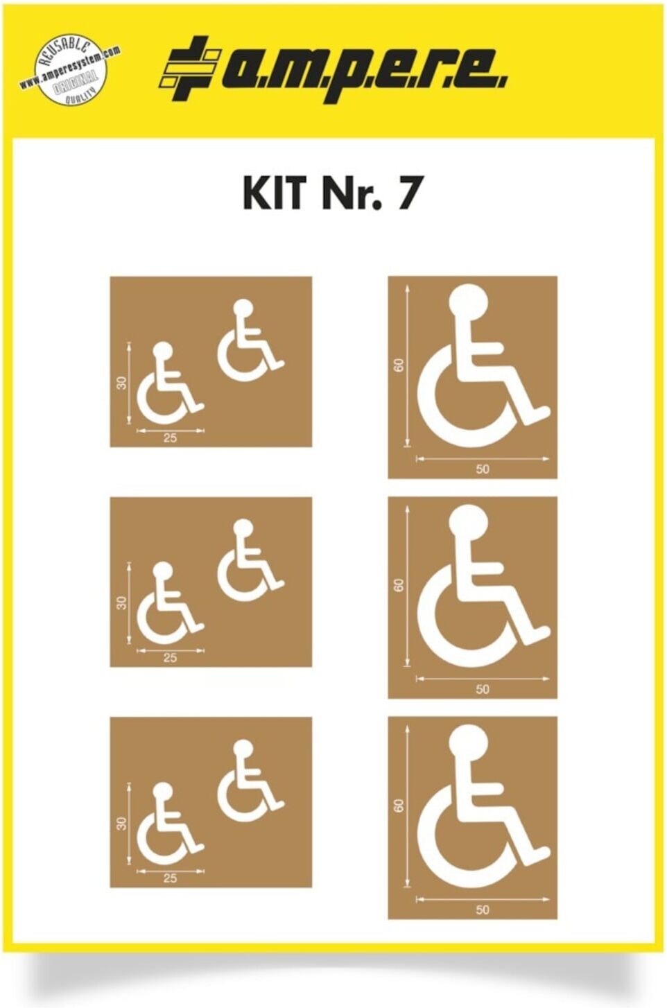A.M.P.E.R.E. Schablonenset Schablonen KIT Handicap 60 cm& 30 cm (10662)