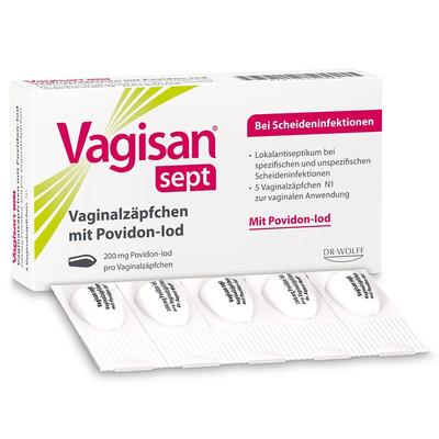 Vagisan sept Vaginalzäpfchen mit Povidon-Iod 5 St Vaginalsuppositorien
