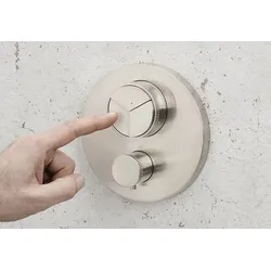 Herzbach PUSH Thermostat-Batterie LIVING iX 3 Verbraucher rund rund Edelstahl, 17.803055.1.09 17.803055.1.09
