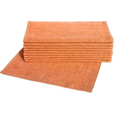 Waschlappen DYCKHOFF "Kristall", orange (terra), B:30cm L:30cm, Frottier, Waschlappen, mit Bordüren