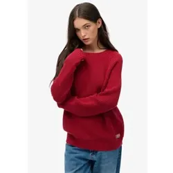 Superdry für Damen. W6110672A Entspannter Rippenstrickpullover kastanienbraun (M), Rot, Lässig, Baumwolle