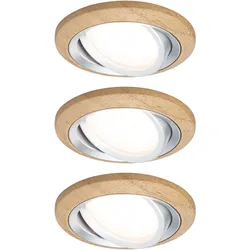 PAULMANN LED-Einbaustrahler 6W 3LEDs br Lanati 922.39 2700K weiß 470lm br matt Holz