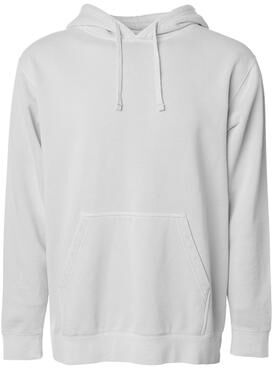 Independent Trading Co. PRM4500 Men's Pigment Dyed Hooded Pullover T-Shirt in White Pfd size Medium   80/20 Cotton/Polyester