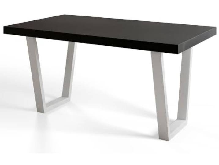 AlpiMeble Rechteckiger Esstisch, Stabile Metallbeine, 160x90 cm, Schwarz Moderner Wohnzimmertisch, Küchentisch und Esszimmertisch, Tisch mit stabile Konstruktion, Kollektion Loft Trapez