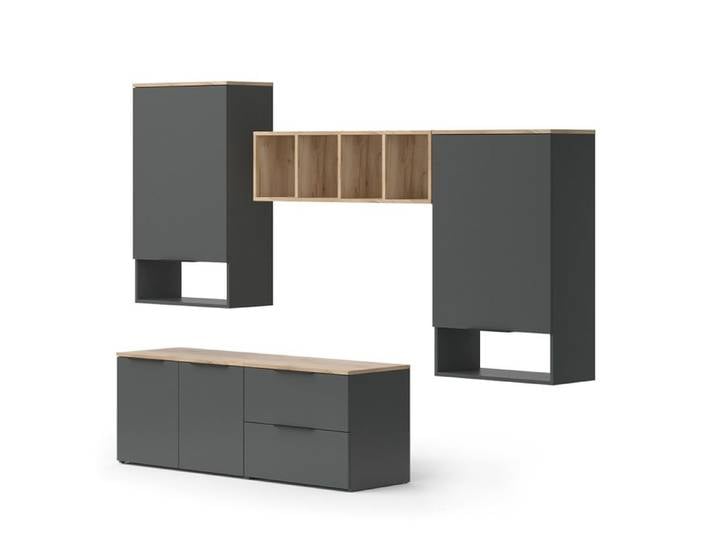Mur de salon Wido 5 pièces Anthracite Vicco 49800