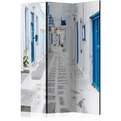 Paravent Greek Dream Island Weiß/Hellblau