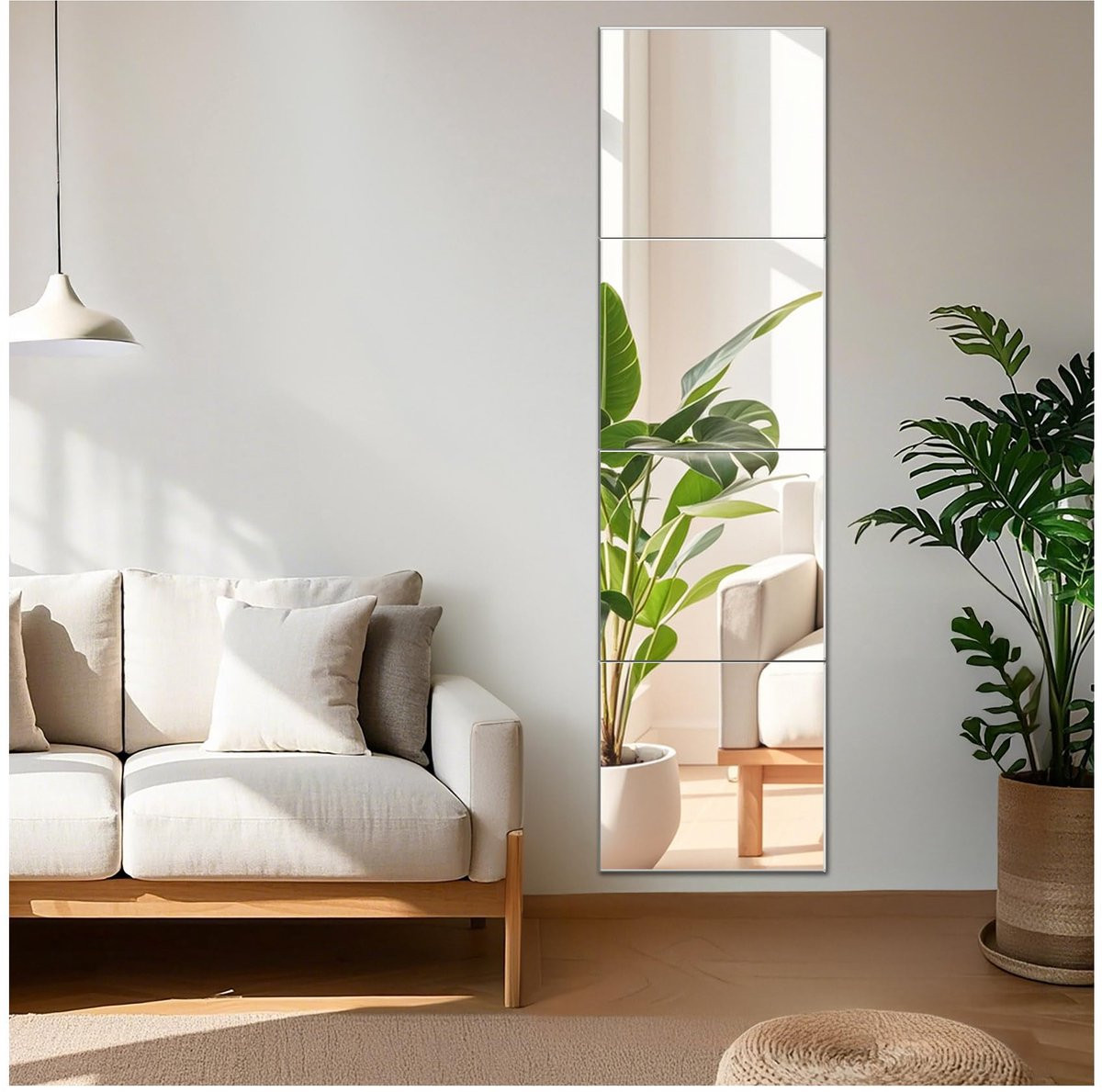 SnelShoppen Zelfklevende Spiegel Tegels van HD Glas, 35 x 35 cm