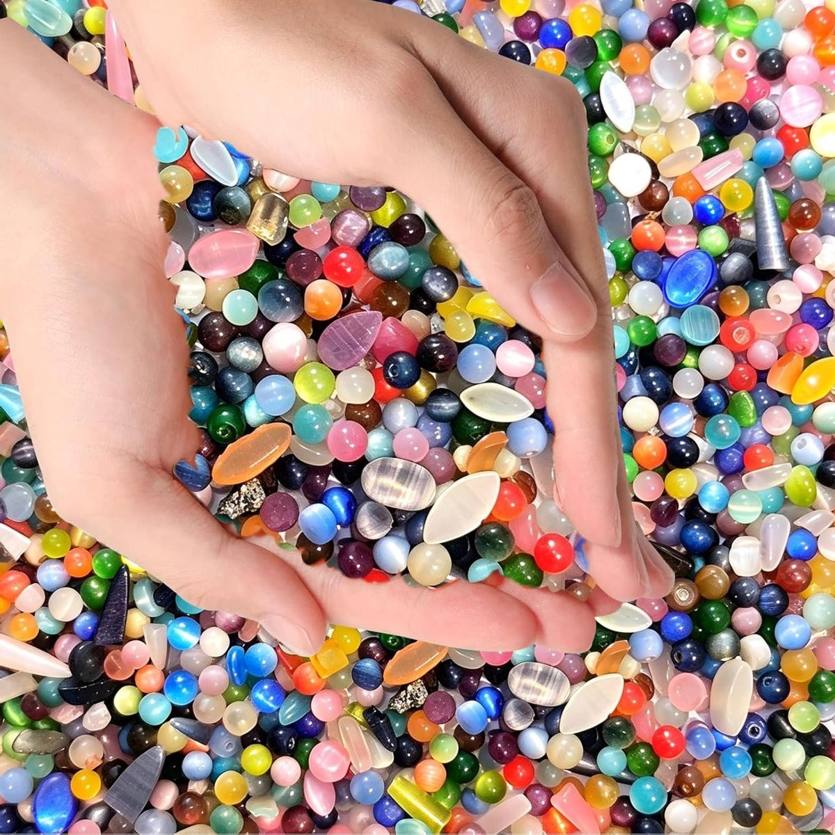 Fluoriet trommelstenen, 100 g, 3-5 mm, kleurrijke edelstenen voor decoratie en reiki