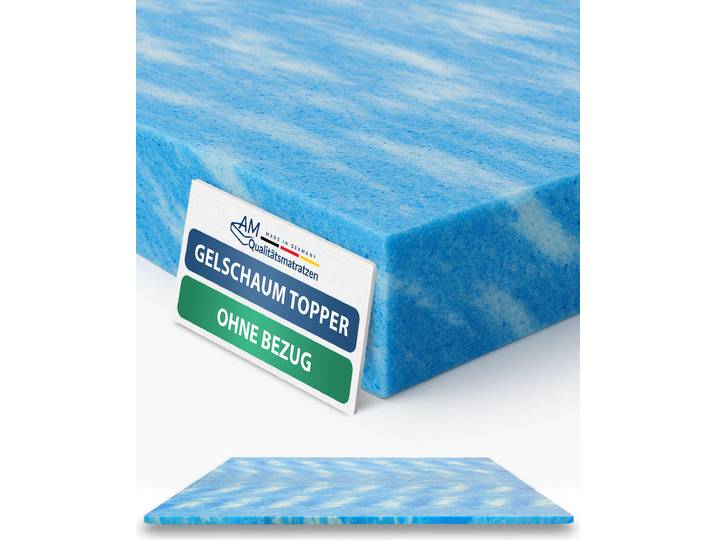 AM Qualitätsmatratzen Gelschaum-Topper 140x200 cm Ohne Bezug Matratzentopper 140/200 Gel Topper