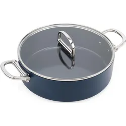 Joseph Joseph Space Schmortopf mit klappbaren Griffen D28cm, Pfanne + Kochtopf, Blau, Silber
