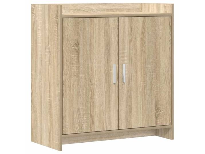 HFXHIJXQ Sideboard Sonoma-Eiche 72x36x80cm Kommode mit 2 Türen Vielseitiger Beistellschrank für Flur, Esszimmer und Schlafzimmer, 3 Fächer bieten strukturierten Platz im Alltag.