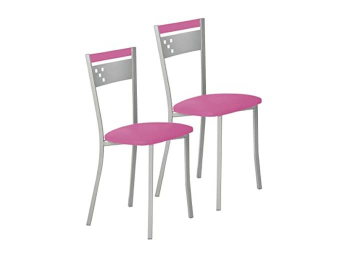 ASTIMESA SCCABRS Zwei Küchenstühle, Metall, Rosa, Sitzhöhe 45 cm