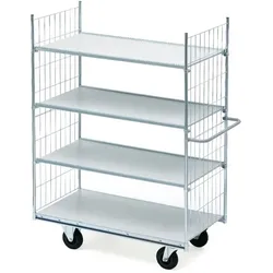 Etagenwagen Serie 300 Mod 24, max. 300 kg für schwere Lasten, mit 4 Etagen, Maße: 1390x650x1690 mm