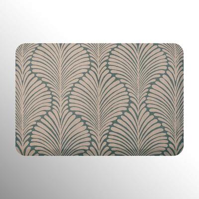 Bungalow Dba Matterly Palm Fronds Sole Comfort Anti Fatigue Rectangle Mat 32 x 22, 32 x 22, Aqua Mist