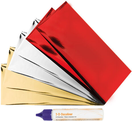 buttinette Metallic-Effektfolien-Set, gold/silber/rot