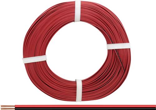 Donau Elektronik 218-50 Litze 2 x 0.14mm² Rot, Schwarz 50m