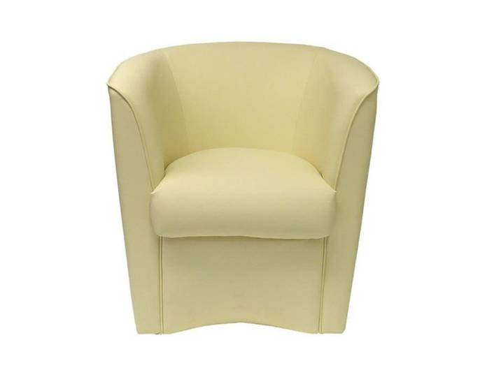 Fauteuil - VALENTINA - Éco-cuir beige - Confortable - Design contemporain - 1 place