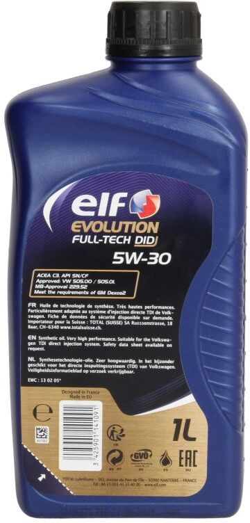 Motoröl ELF 2225745 Evolution FULLTECH DID 5W30 1L