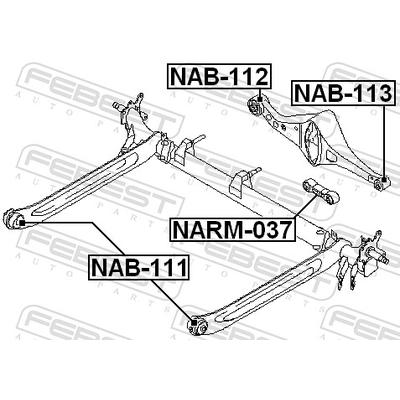 FEBEST Lagerung, Achskörper NAB-111 Hinterachse für NISSAN