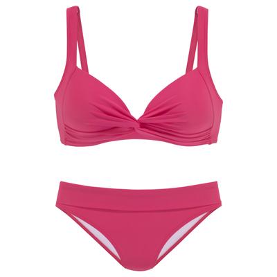 Triangel-Bikini LASCANA, Damen, Gr. 36, Cup C, rot, Polyamid, unifarben, Bikini-Sets Triangel-Bikini, in Bralette-Form