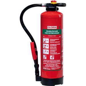 Gloria Feuerlöscher SB 6 Pro 6 Liter, Schaumlöscher, 21A, 183B, Schlagknopf, fluorfrei