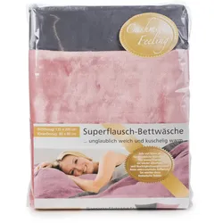 Gözze Cashmere Wende Bettwäsche altrosa/anthrazit Standard Bettbezug 135x200cm