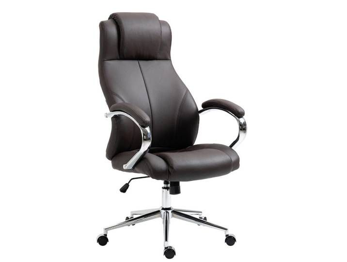 CLP Chefsessel Echtleder braun, Braun, Metall, 64x120x79 cm, Büromöbel, Bürostühle, Chefsessel