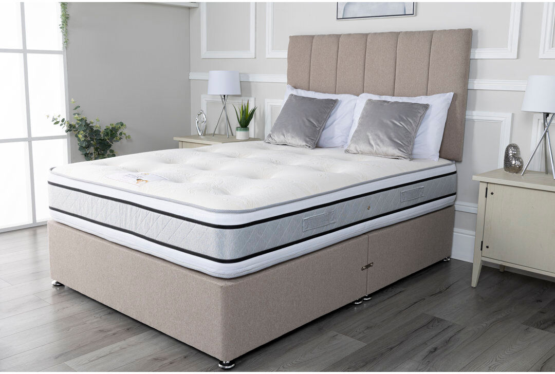 White Noise 25cm Memory Foam Pocket Sprung Mattress, Soft-Med Firm Feel, Reduce Motion Transfer. Small Double (4')