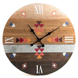 Colorado Uhr - Dekoriert Rund Holz Amadeus 76x6 cm