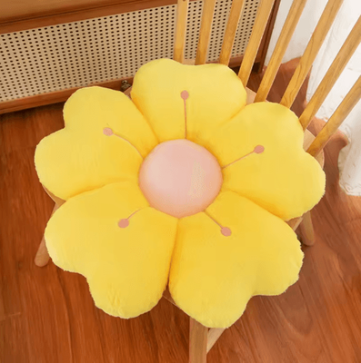Inspire Picks Daisy Flower Plush Pillow Soft Cute Decorative Cushion For Bed & Sofa yellow