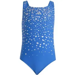 ADIDAS Kinder Badeanzug mit V-förmigem Rückendesign und Glitzer-Details, Größe 116 in Blau Blau
