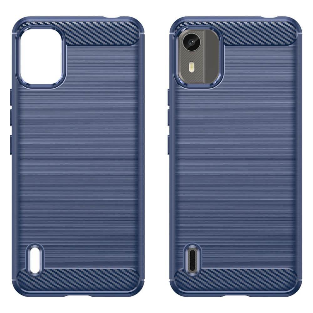 Cover-Discount Nokia C12 - Metall Carbon Look Hülle dunkelblau (Nokia C12) (660141271B)