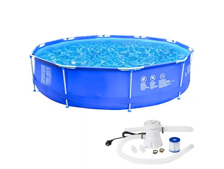 Piscine Hors-sol Autoportante Tubulaire, avec Pompe - bleu
