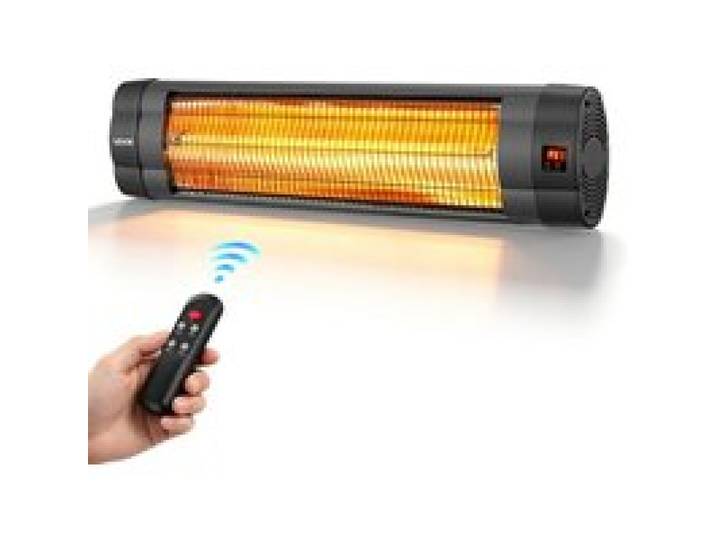 VEVOR Infrarot Heizstrahler 2500W Elektrischer Infrarotstrahler Wandgerät, Infrarotheizung für Garten Terrasse Balkon, Bedienfeld & Fernbedienung, 3 Heizstufen, 24h Timer, Hitzebeständiges PP-Material