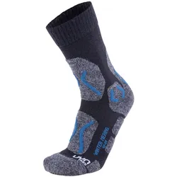 UYN Trekkingsocken Winter aus Merinowolle Herren anthrazit melange/petrol blue 35-38