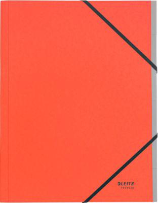 Leitz® Sammelmappe Recycle, A4, 6 Fächer mit Blanko-Taben, Inhaltsverzeichnis, Gummibandverschluss, Karton, rot