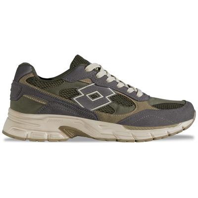 Sneaker LOTTO, Damen, Gr. 39, grün (dunkelgrau, olive), Kunstfaser, Synthetik, mehrfarbig, Schuhe Sneaker, - mit Flexkerben für natürlichen Bewegungsablauf