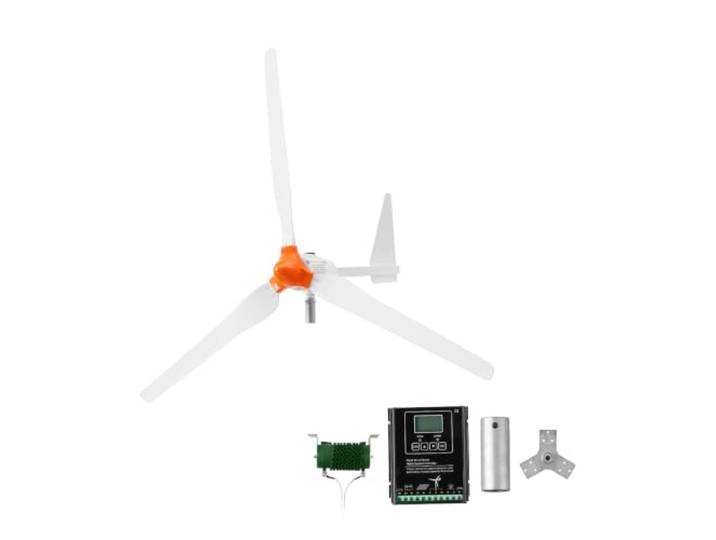 VEVOR Éolienne 24 V 1500 W Kit Générateur Éolien Contrôleur Éolien-solaire pour Camping-car\, Bateau\, Maison\, Ferme\, Synchrone Triphasé AC à Aimants Permanents Stable\, avec 3 Pales\, Mât Non Inclus