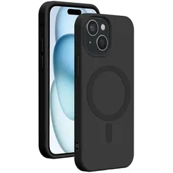 Bigben Soft Case mit MagSafe Handy-Cover für Apple iPhone 15 schwarz (Apple iPhone 15), Smartphone Hülle, Schwarz