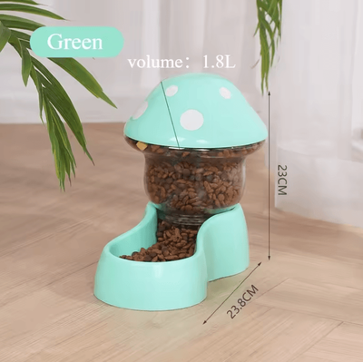Inspire Curations MushroomFlow Automatic Cat Feeder And Water Dispenser green Food